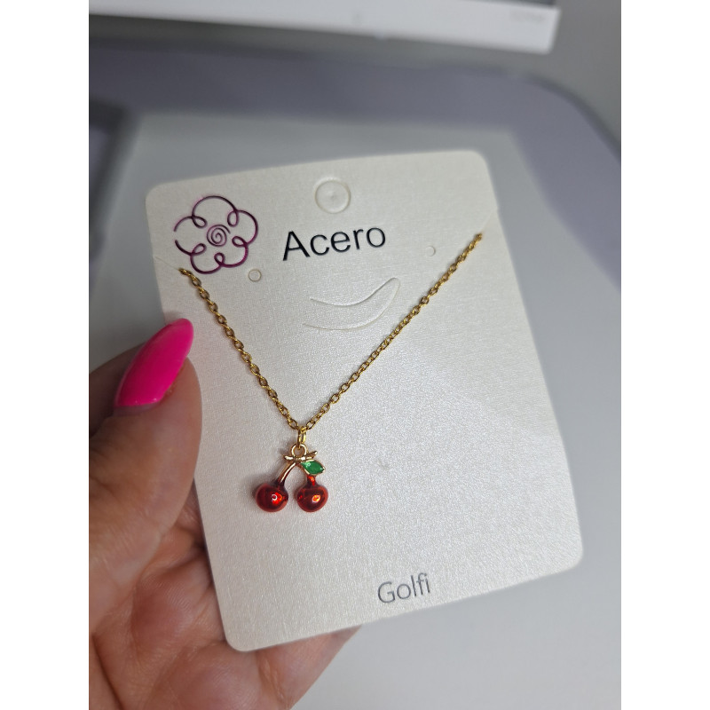 Collar Cereza Acero Collar Cereza Acero