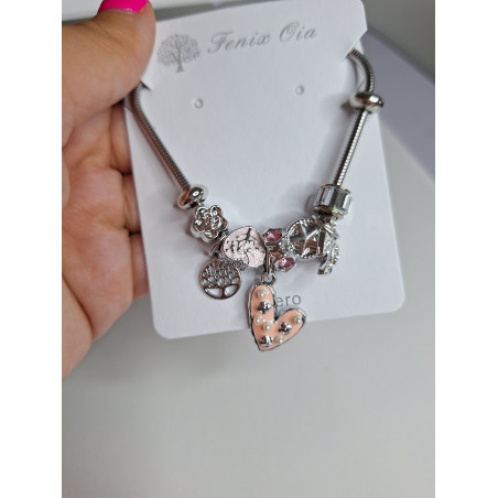 Pulsera Corazones Acero