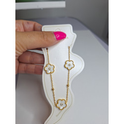 Pulsera del Pie Flores Acero
