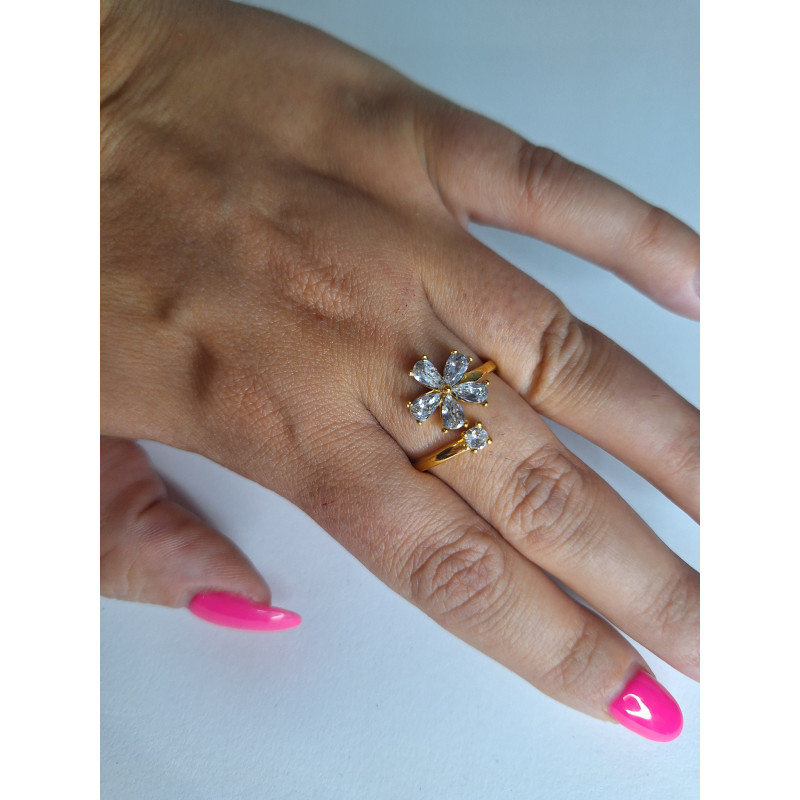 Anillo Flor Pequeña Acero Anillo Flor Pequeña Acero