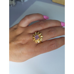 Anillo Flor Grande Acero