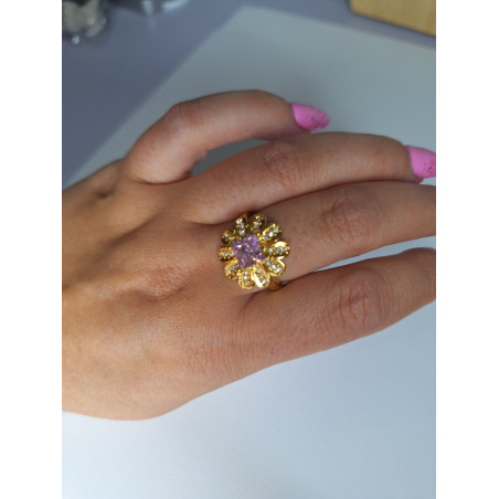 Anillo Flor Grande Acero