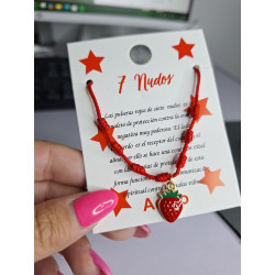 Pulsera 7 nudos Fresita