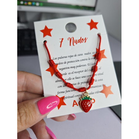 Pulsera 7 nudos Fresita