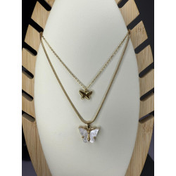 Collar doble mariposa
