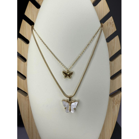 Collar doble mariposa