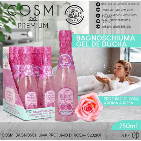 Champan espuma de baño rosa 250 ml