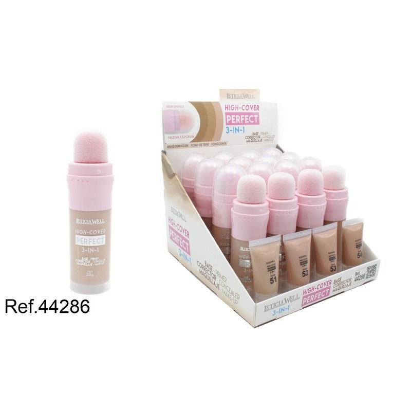 Maquillaje High cover 3 in 1 Esponja rosa