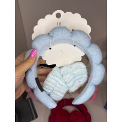 Turbante con muñequeras para maquillar