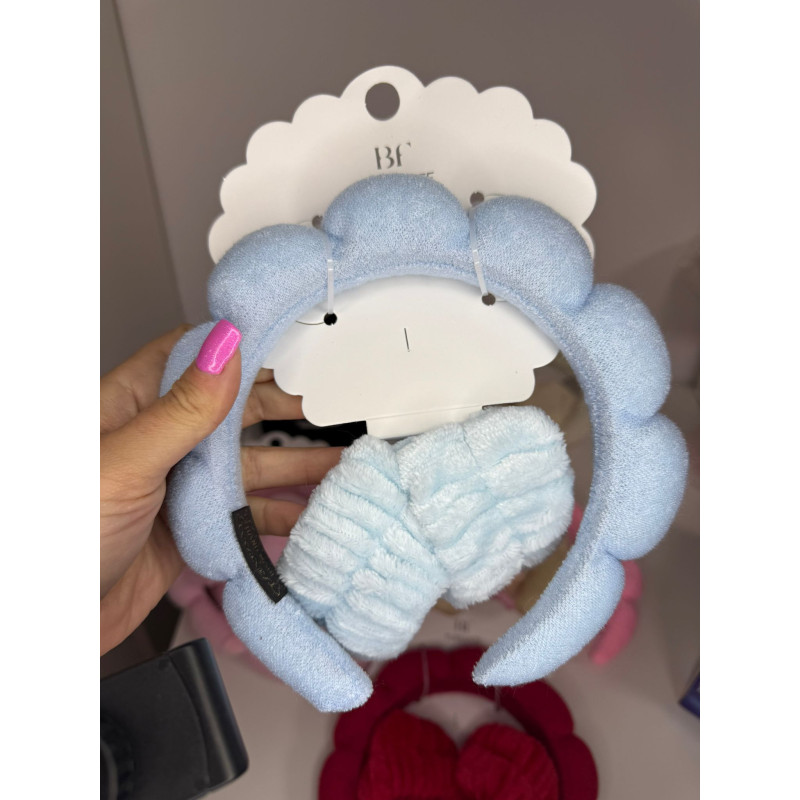 Turbante con muñequeras para maquillar