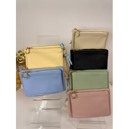 Monedero dos cremallera polipiel