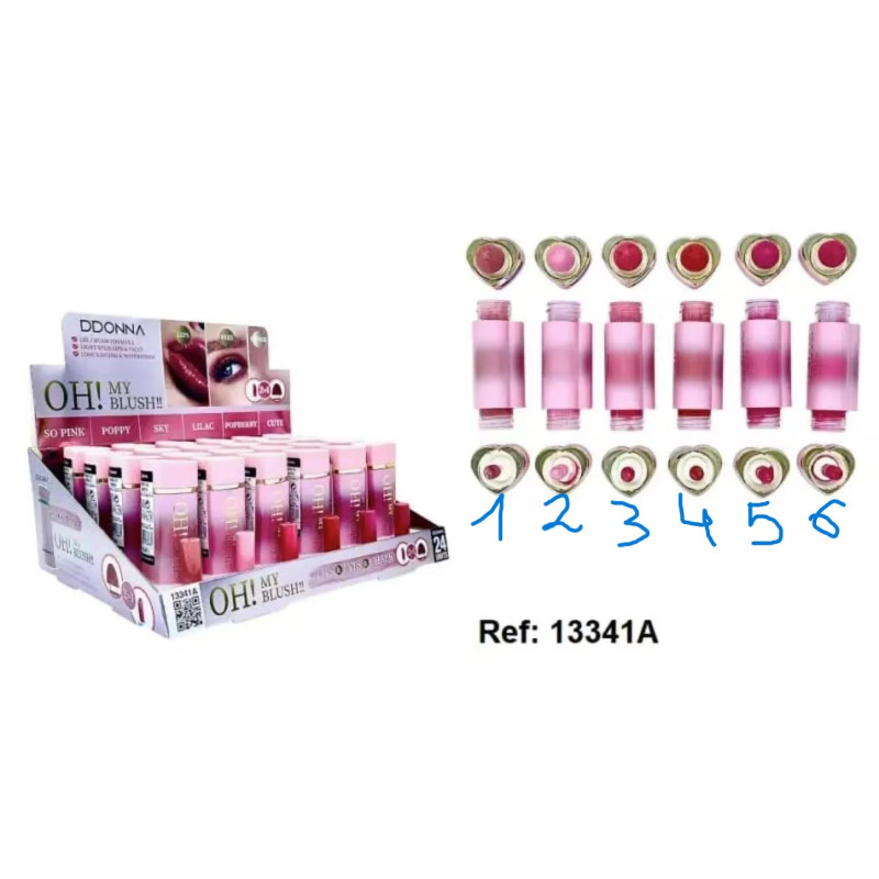 Colorete 3 en 1. Para labios, ojos, y colorete.