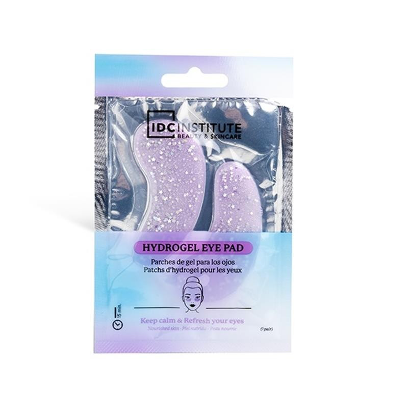 Parches hidratantes de gel con purpurina lila para ojos