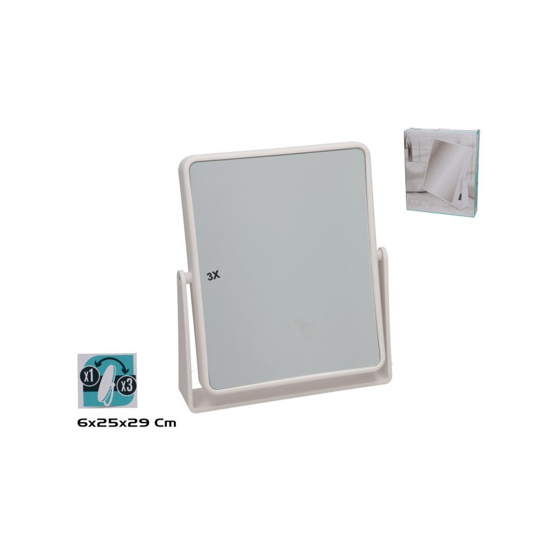 Espejo aumento x1 x3 25.5x6x29 cm blanco