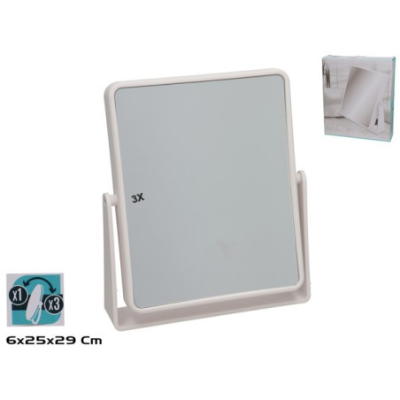 Espejo aumento x1 x3 25.5x6x29 cm blanco